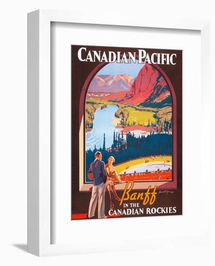 Banff in the Canadian Rockies - Lake Louise, Banff National Park - Canadian Pacific Railway Company-James Crockart-Framed Art Print