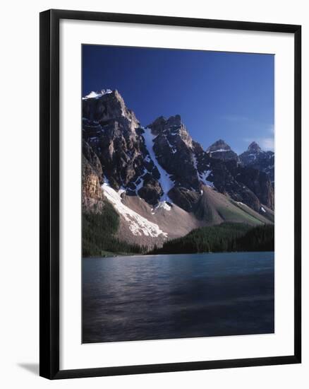 Banff National Park, Mountain Peaks and the Glacial Water of Moraine Lake-Christopher Talbot Frank-Framed Premium Photographic Print