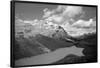 Banff Peyto Lake in Canadian Rockies Black White Photo Print Poster-null-Framed Poster