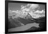 Banff Peyto Lake in Canadian Rockies Black White Photo Print Poster-null-Framed Poster