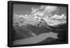 Banff Peyto Lake in Canadian Rockies Black White Photo Print Poster-null-Framed Poster