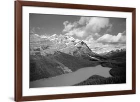 Banff Peyto Lake in Canadian Rockies Black White-null-Framed Photo