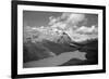 Banff Peyto Lake in Canadian Rockies Black White-null-Framed Photo