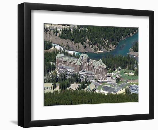 Banff Springs Hotel and Bow River Near Banff, Banff National Park, UNESCO World Heritage Site, Albe-Hans Peter Merten-Framed Photographic Print