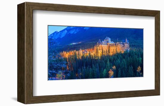 Banff Springs Hotel at night-null-Framed Art Print