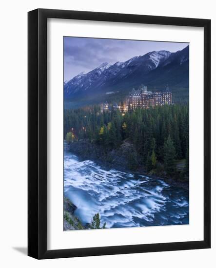 Banff Springs Hotel from Surprise Point and Bow River, Banff National Park, Alberta, Canada-Gavin Hellier-Framed Photographic Print