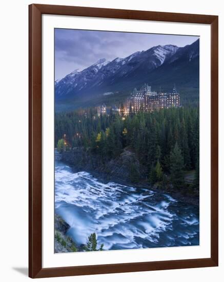 Banff Springs Hotel from Surprise Point and Bow River, Banff National Park, Alberta, Canada-Gavin Hellier-Framed Photographic Print