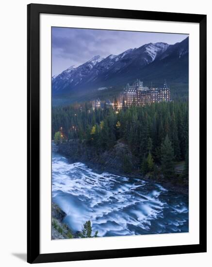 Banff Springs Hotel from Surprise Point and Bow River, Banff National Park, Alberta, Canada-Gavin Hellier-Framed Photographic Print