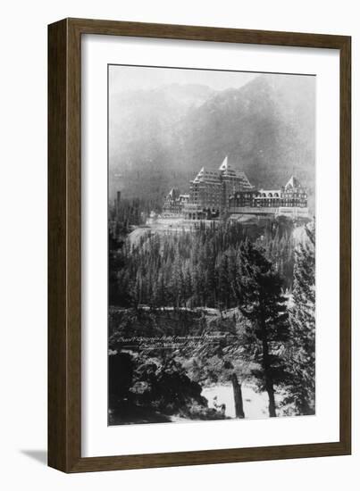 Banff Springs Hotel, from Tunnel Mountain, Banff National Park, Alberta, Canada, C1930S-Marjorie Bullock-Framed Giclee Print