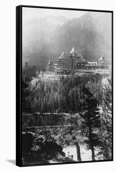 Banff Springs Hotel, from Tunnel Mountain, Banff National Park, Alberta, Canada, C1930S-Marjorie Bullock-Framed Stretched Canvas