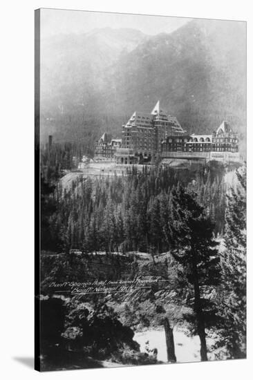 Banff Springs Hotel, from Tunnel Mountain, Banff National Park, Alberta, Canada, C1930S-Marjorie Bullock-Stretched Canvas