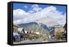 Banff Town and Cascade Mountain-Neale Clark-Framed Stretched Canvas