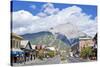 Banff Town and Cascade Mountain-Neale Clark-Stretched Canvas