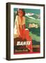 Banff Travel Poster-null-Framed Premium Giclee Print