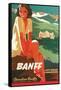 Banff Travel Poster-null-Framed Stretched Canvas