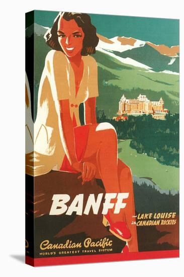 Banff Travel Poster-null-Stretched Canvas