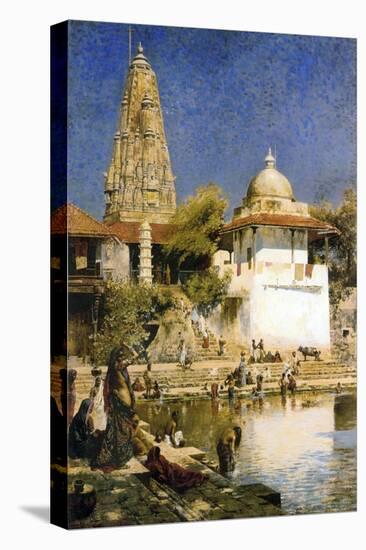 Banganga Tank and Walkeshwar Temple at Bombay, 1890S-Edwin Lord Weeks-Stretched Canvas