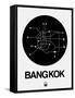 Bangkok Black Subway Map-NaxArt-Framed Stretched Canvas