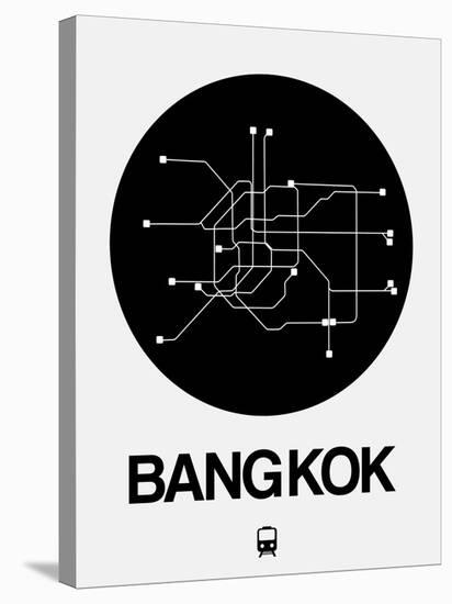 Bangkok Black Subway Map-NaxArt-Stretched Canvas