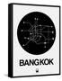 Bangkok Black Subway Map-NaxArt-Framed Stretched Canvas