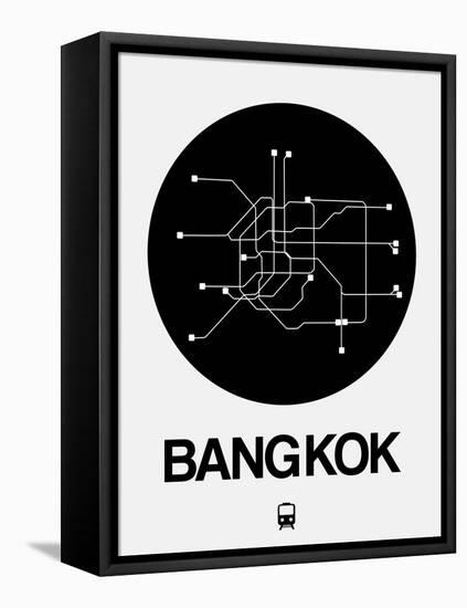 Bangkok Black Subway Map-NaxArt-Framed Stretched Canvas