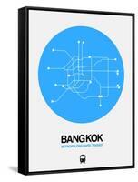 Bangkok Blue Subway Map-NaxArt-Framed Stretched Canvas