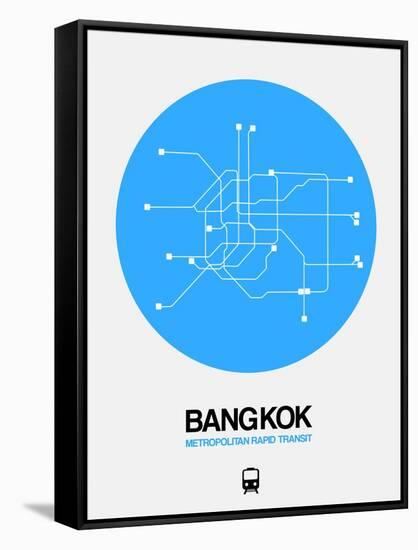 Bangkok Blue Subway Map-NaxArt-Framed Stretched Canvas