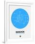 Bangkok Blue Subway Map-NaxArt-Framed Art Print