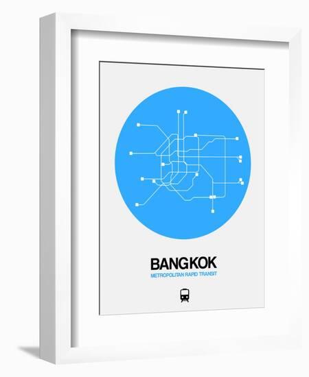 Bangkok Blue Subway Map-NaxArt-Framed Art Print