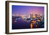 Bangkok City Scape at Nighttime-tomgigabite-Framed Photographic Print