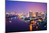 Bangkok City Scape at Nighttime-tomgigabite-Mounted Photographic Print