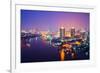 Bangkok City Scape at Nighttime-tomgigabite-Framed Photographic Print