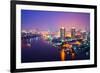 Bangkok City Scape at Nighttime-tomgigabite-Framed Photographic Print