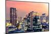 Bangkok Cityscape at Twilight, Thailand-TWStock-Mounted Photographic Print