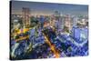 Bangkok Cityscape. Bangkok Night View in the Business District. at Dusk.-Prasit Rodphan-Stretched Canvas