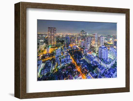 Bangkok Cityscape. Bangkok Night View in the Business District. at Dusk.-Prasit Rodphan-Framed Photographic Print