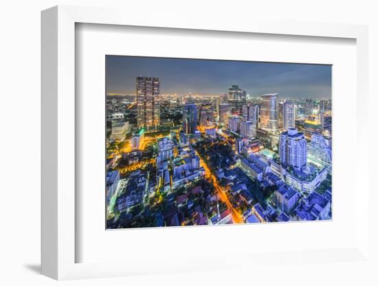 Bangkok Cityscape. Bangkok Night View in the Business District. at Dusk.-Prasit Rodphan-Framed Photographic Print