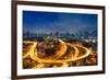 Bangkok Cityscape. Bangkok Night View in the Business District.-weerasak saeku-Framed Photographic Print