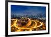 Bangkok Cityscape. Bangkok Night View in the Business District.-weerasak saeku-Framed Photographic Print