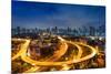 Bangkok Cityscape. Bangkok Night View in the Business District.-weerasak saeku-Mounted Photographic Print