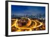 Bangkok Cityscape. Bangkok Night View in the Business District.-weerasak saeku-Framed Photographic Print