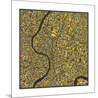 Bangkok Map-Jazzberry Blue-Mounted Print