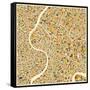 Bangkok Map-Jazzberry Blue-Framed Stretched Canvas