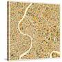 Bangkok Map-Jazzberry Blue-Stretched Canvas