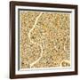 Bangkok Map-Jazzberry Blue-Framed Art Print