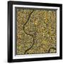 Bangkok Map-Jazzberry Blue-Framed Art Print