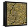 Bangkok Map-Jazzberry Blue-Framed Stretched Canvas