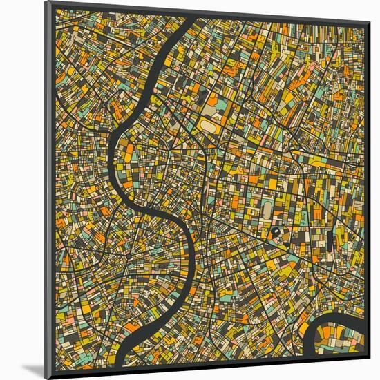 Bangkok Map-Jazzberry Blue-Mounted Art Print