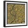 Bangkok Map-Jazzberry Blue-Framed Art Print