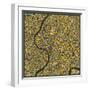 Bangkok Map-Jazzberry Blue-Framed Art Print